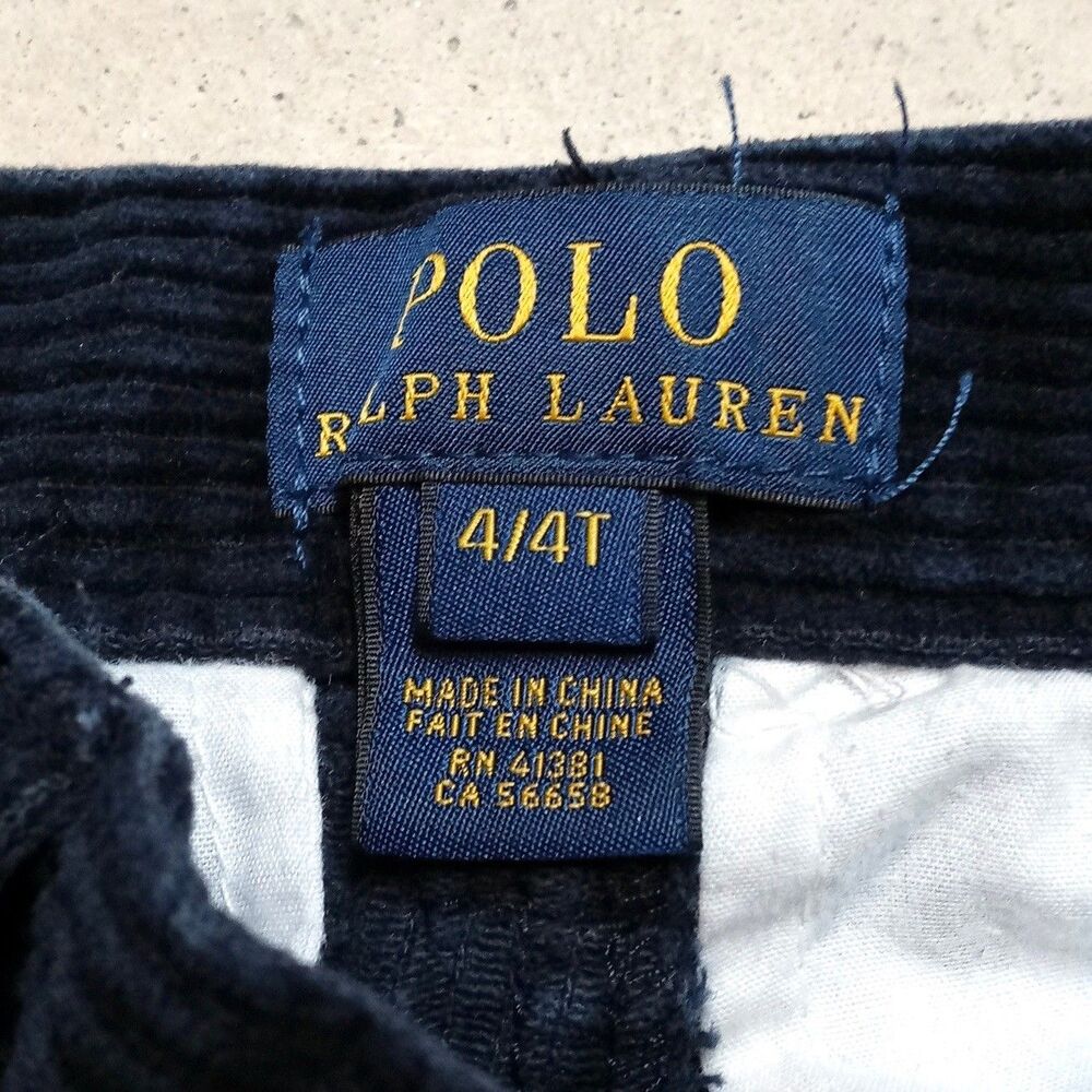 Polo Ralph Lauren Kids Corduroy Pants Size 4/4T Preppy Straight Leg Navy Blue - Picture 6 of 9